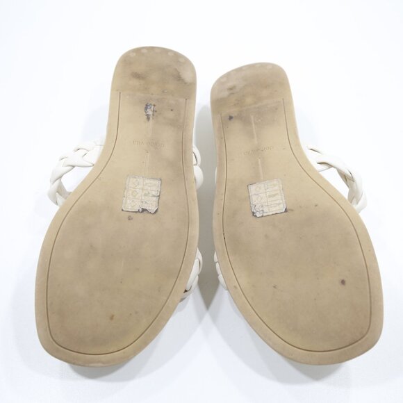 Dolce Vita Glade Stella Ivory Leather Braided Flat Slide Sandals - 7.5 - Picture 7 of 7